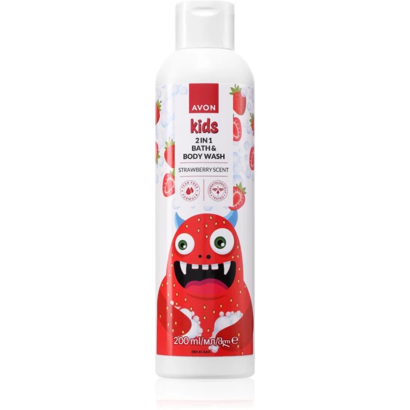 Avon Kids Strawberry продукт за вана 2 в 1 200 мл.