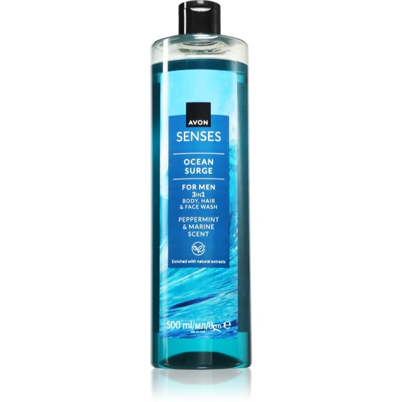 Avon Senses Ocean Surge душ-гел за мъже 3 в 1 500 мл.