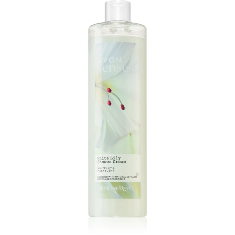 Avon Senses White Lily & Musk енергизиращ душ крем 500 мл.