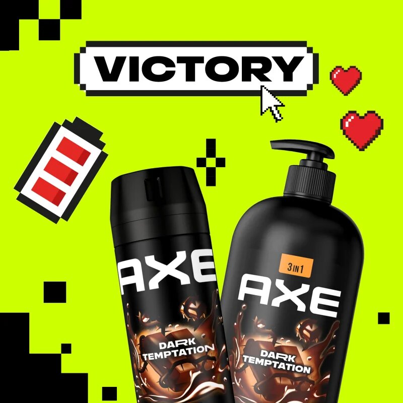 Axe Dark Temptation душ гел за лице тяло и коса 900 мл.
