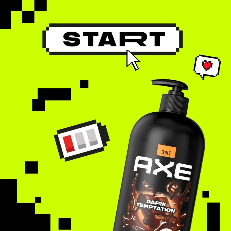 Axe Dark Temptation душ гел за лице тяло и коса 900 мл.