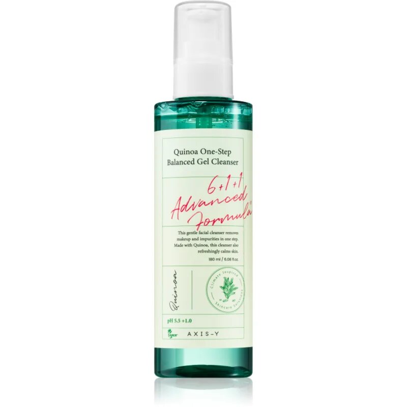 AXIS-Y 6+1+1 Advanced Formula Quinoa One-Step Balanced Gel Cleanser почистващ и премахващ грима гел за чувствителна кожа на лицето 180 мл.