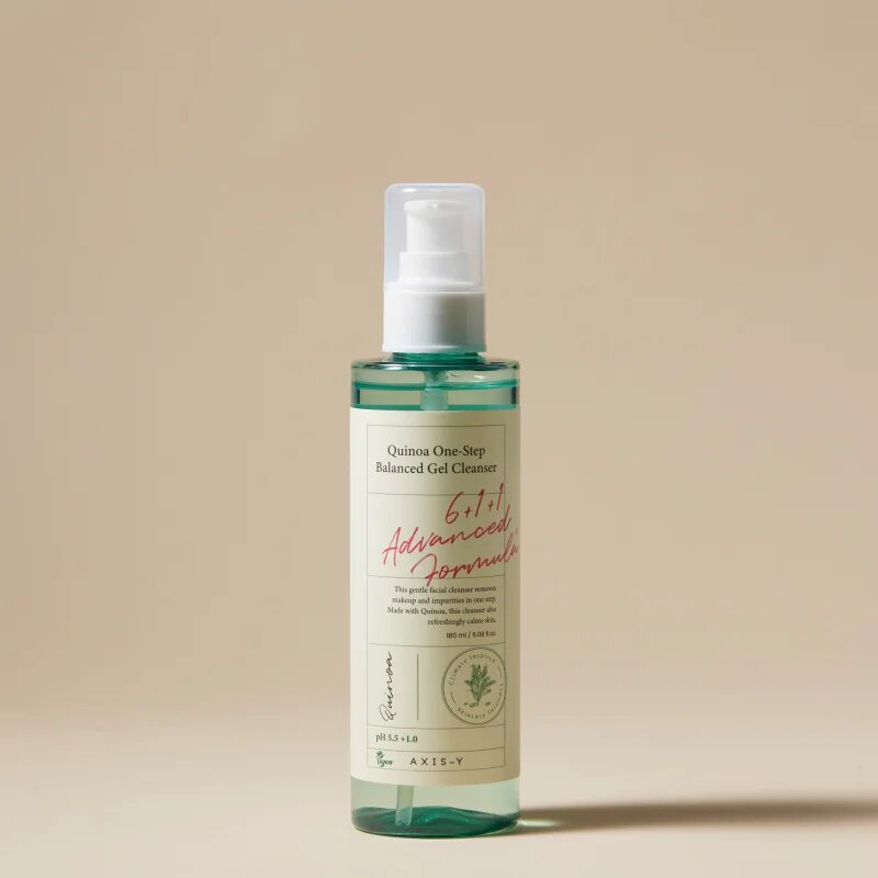 AXIS-Y 6+1+1 Advanced Formula Quinoa One-Step Balanced Gel Cleanser почистващ и премахващ грима гел за чувствителна кожа на лицето 180 мл.