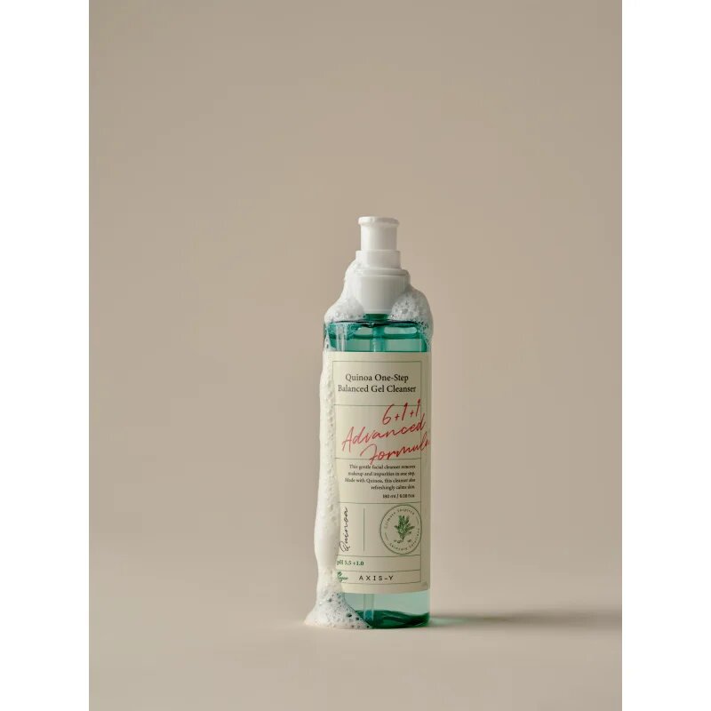 AXIS-Y 6+1+1 Advanced Formula Quinoa One-Step Balanced Gel Cleanser почистващ и премахващ грима гел за чувствителна кожа на лицето 180 мл.