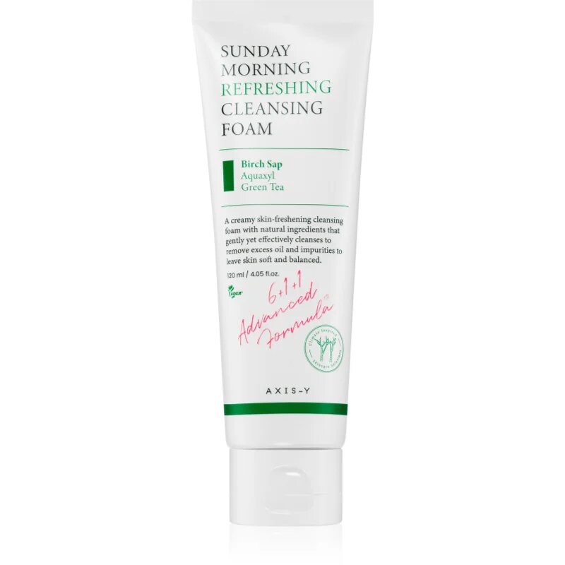 AXIS-Y 6+1+1 Advanced Formula Sunday Morning Refreshing Cleansing Foam дълбоко почистваща пяна-крем за чувствителна кожа на лицето 120 мл.