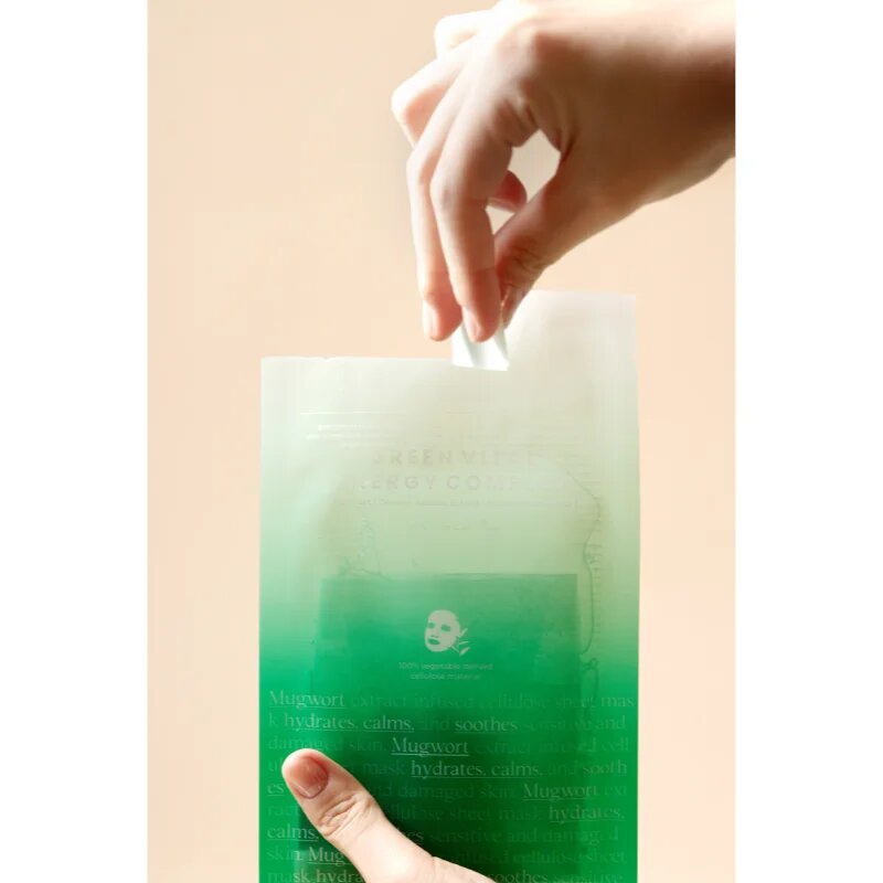 AXIS-Y Mugwort Green Vital Energy Complex Sheet Mask платнена маска за лице с хидратиращ и успокояващ ефект 27 мл.