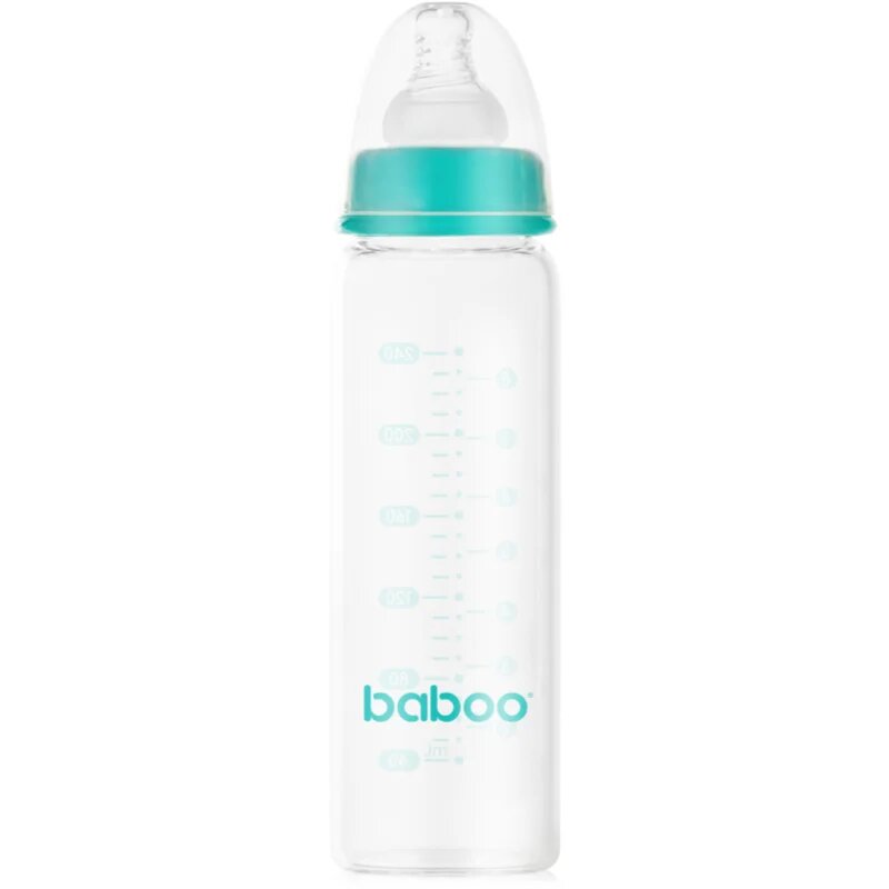 Baboo Anti-Colic Glass Bottle стъклено шише против колики 3m+ 240 мл.