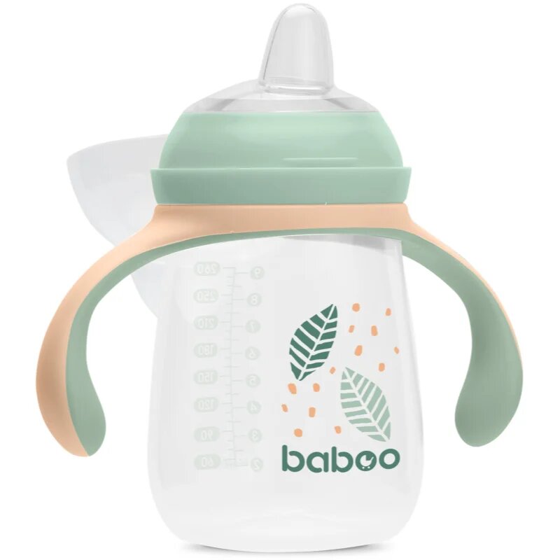 Baboo Cup with Silicone Spout чаша с дръжки Peachy Keen 6m+ 1 бр.