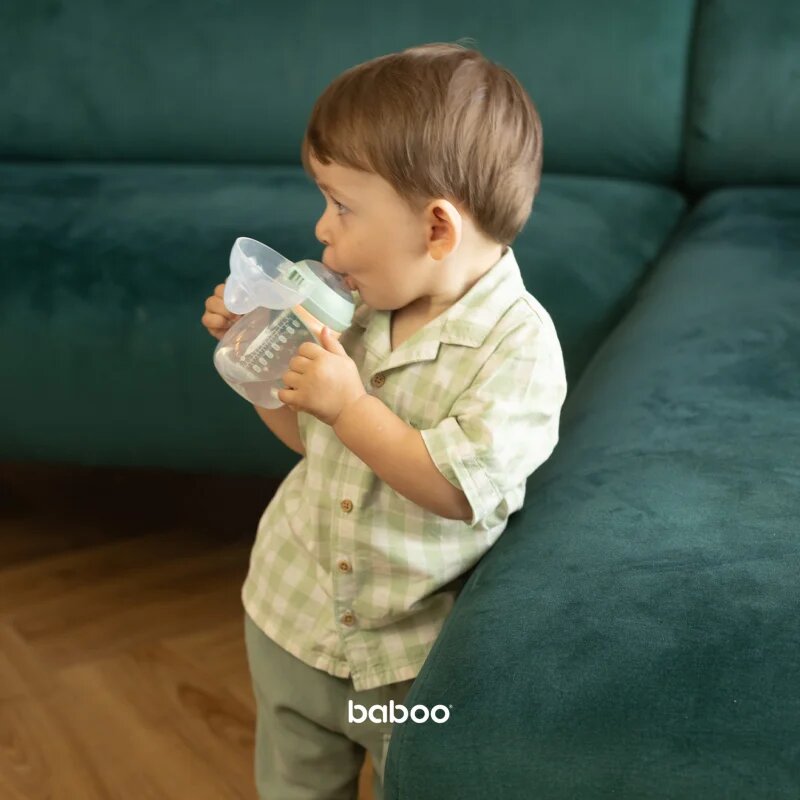 Baboo Cup with Silicone Spout чаша с дръжки Peachy Keen 6m+ 1 бр.