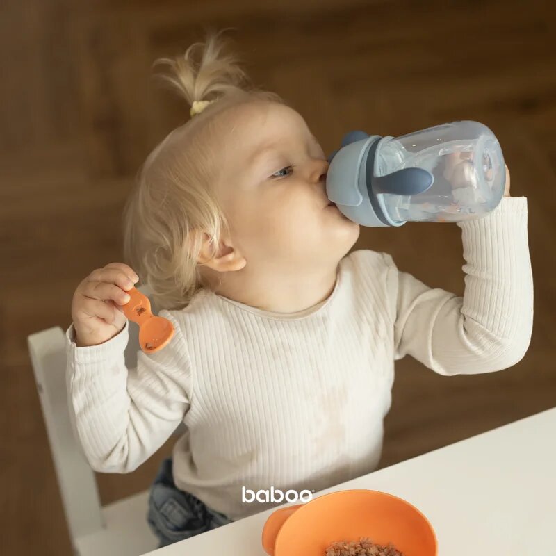 Baboo Cup with Silicone Straw чаша със сламка Blue Haze 9m+ 1 бр.