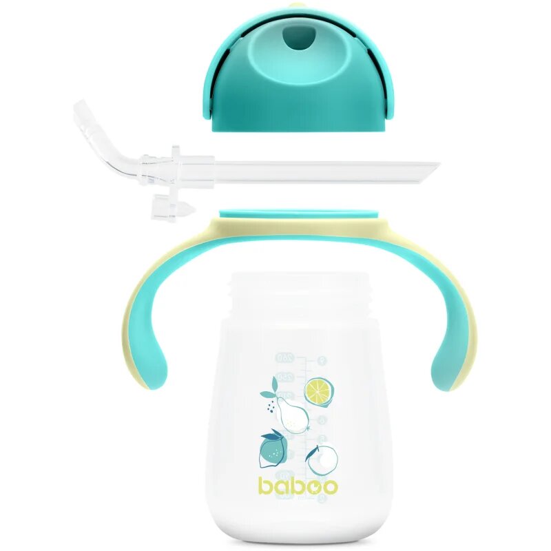 Baboo Cup with Silicone Straw чаша със сламка Lagoon Fiesta 9m+ 1 бр.