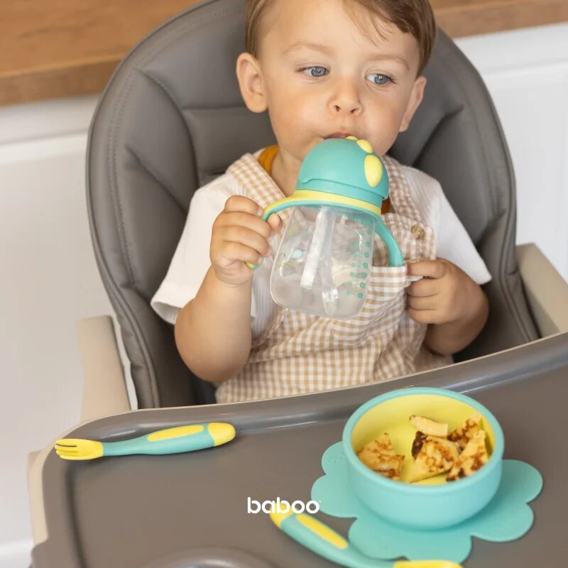 Baboo Cup with Silicone Straw чаша със сламка Lagoon Fiesta 9m+ 1 бр.
