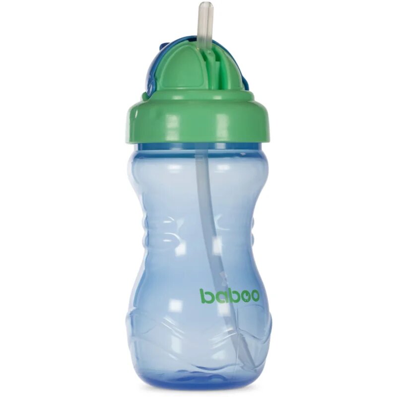 Baboo Cup with Silicone Straw шише със сламка Blue 9m+ 360 мл.