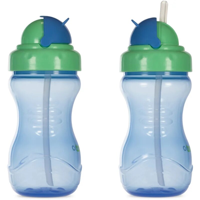 Baboo Cup with Silicone Straw шише със сламка Blue 9m+ 360 мл.