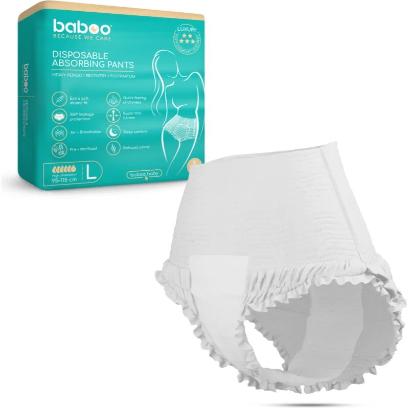Baboo Disposable Absorbing Pants еднократни пелени гащички размер L 5 бр.
