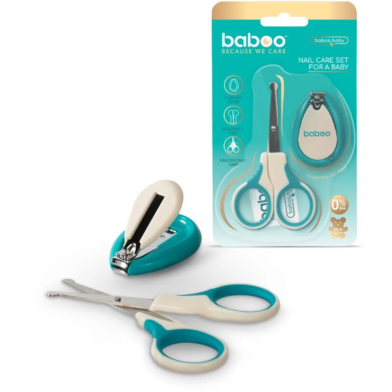 Baboo Nail Care Set комплект за маникюр за деца от раждането им 0m+ 2 бр.