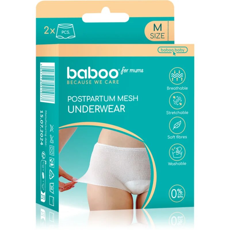 Baboo Postpartum Mesh Pants следродилни бикини и боксерки размер М 2 бр.