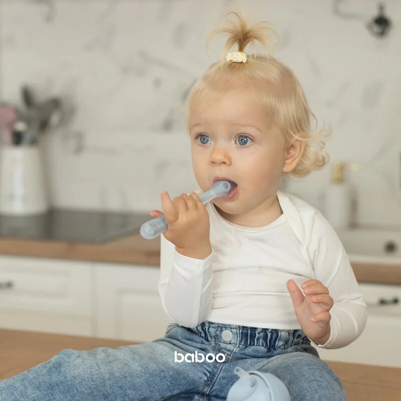 Baboo Silicone Spoon лъжичка Blue Haze 6m+ 1 бр.
