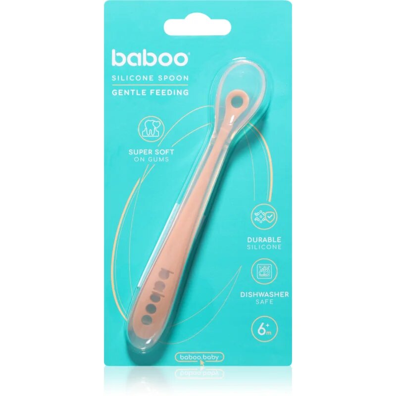 Baboo Silicone Spoon лъжичка Peachy Keen 6m+ 1 бр.