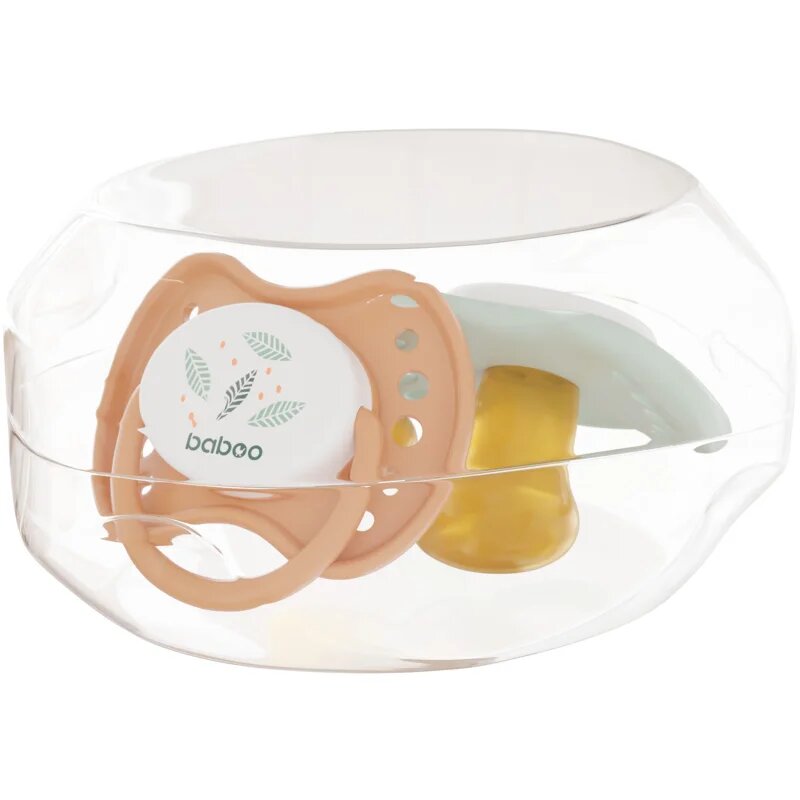 Baboo Soothers Orthodontic Latex with Case биберон Peachy Keen 0-6 m 2 бр.