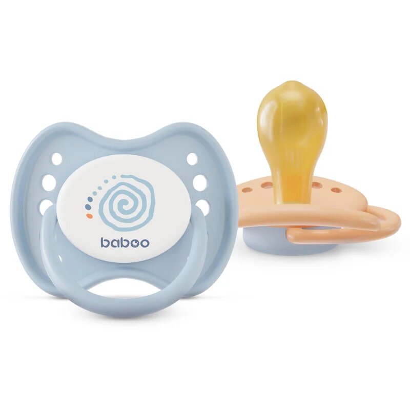 Baboo Soothers Round Latex with Case биберон Blue Haze 6-12 m 2 бр.