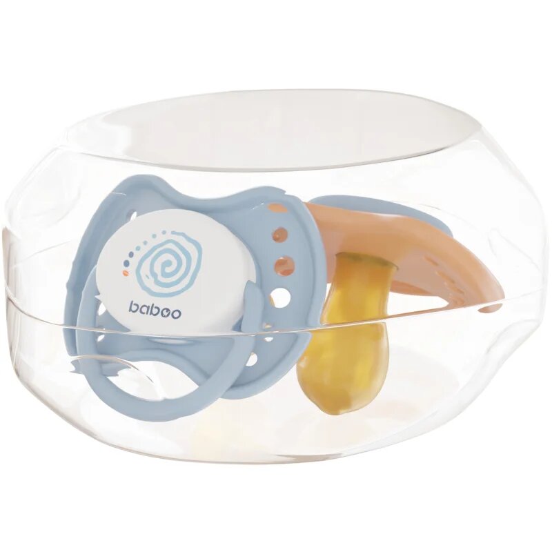 Baboo Soothers Round Latex with Case биберон Blue Haze 6-12 m 2 бр.