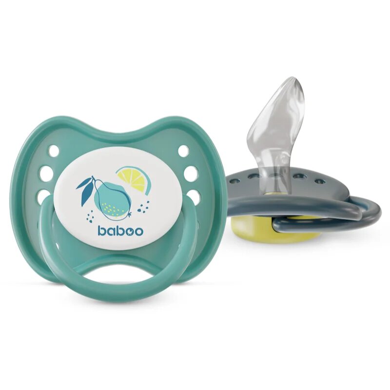 Baboo Soothers Silicone Orthodontic with Case биберон Lagoon Fiesta 6-12 m 2 бр.