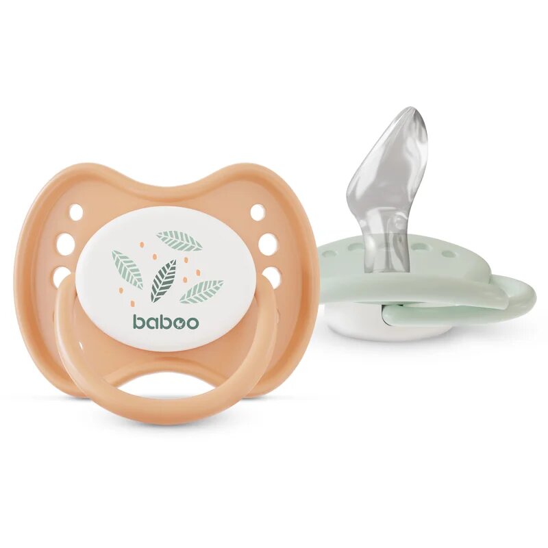 Baboo Soothers Silicone Orthodontic with Case биберон Peachy Keen 0-6 m 2 бр.