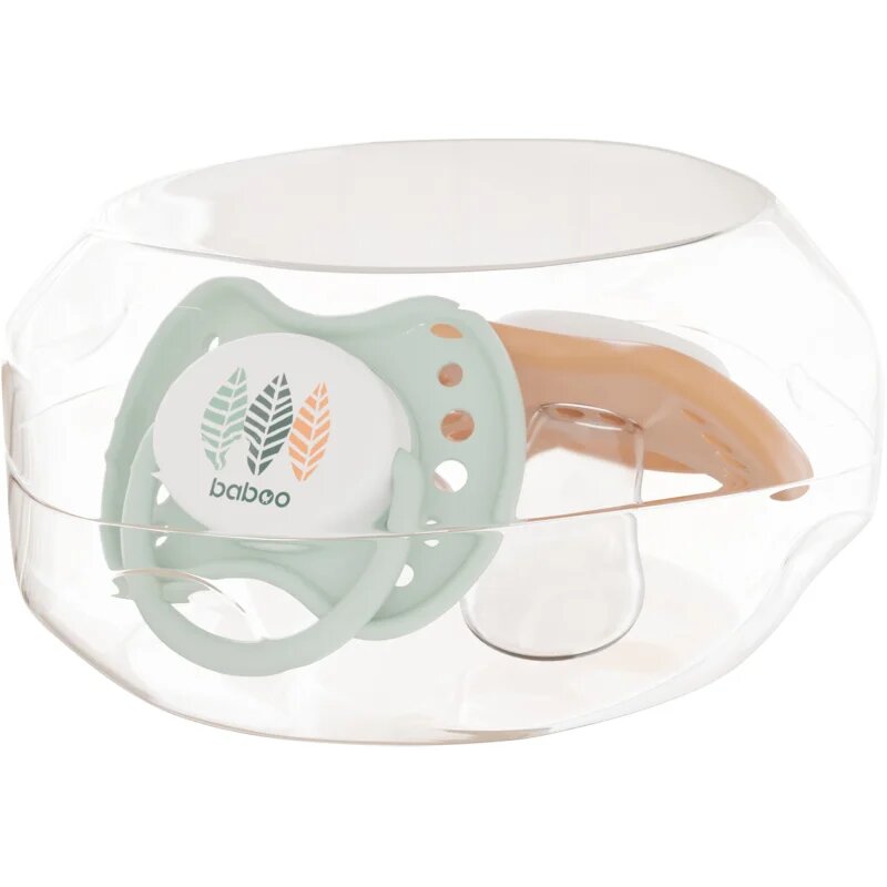 Baboo Soothers Silicone Orthodontic with Case биберон Peachy Keen 0-6 m 2 бр.