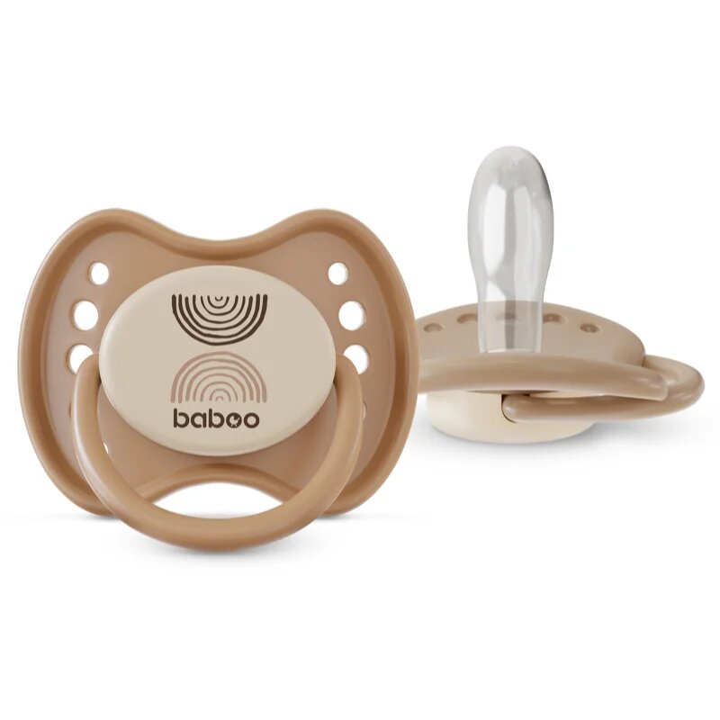 Baboo Soothers Silicone Symmetrical with Case биберон Au Naturale 0-6 m 2 бр.