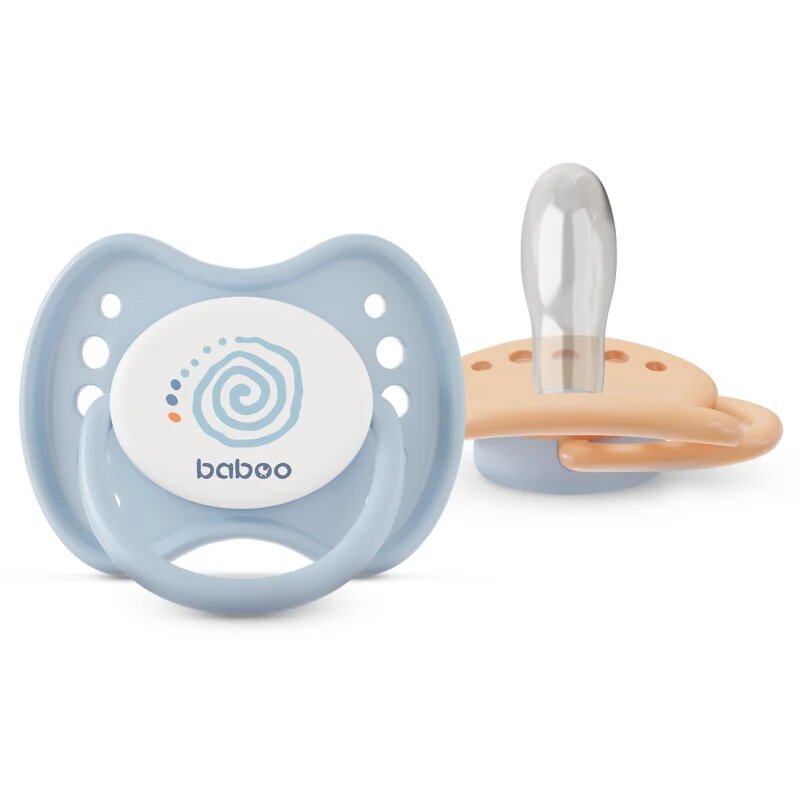 Baboo Soothers Silicone Symmetrical with Case биберон Blue Haze 6-12 m 2 бр.