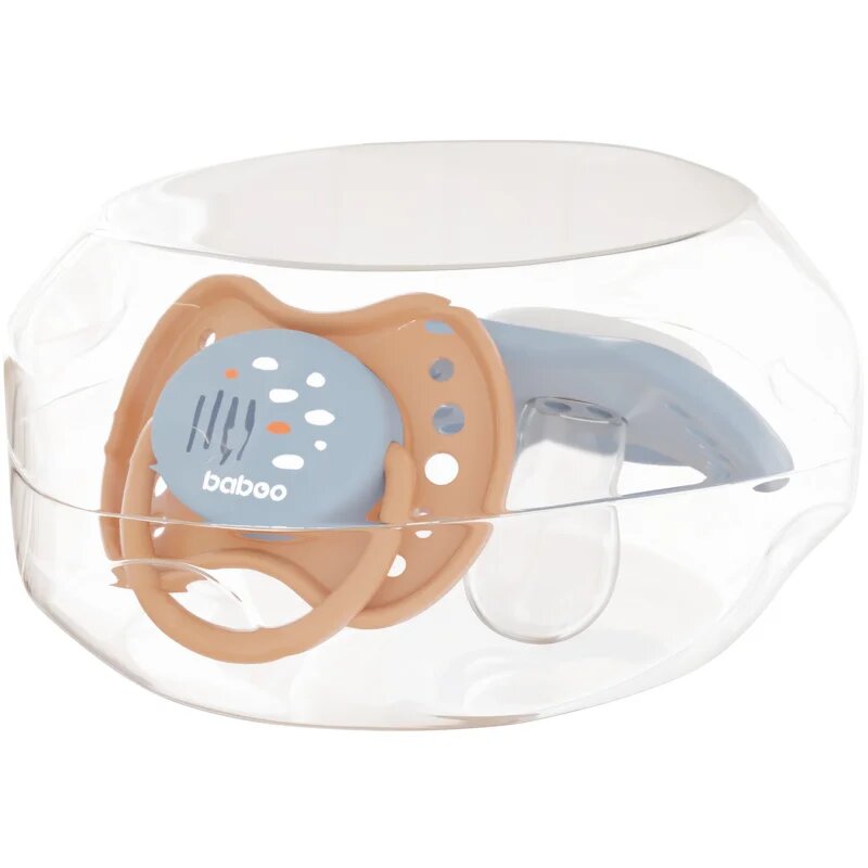 Baboo Soothers Silicone Symmetrical with Case биберон Blue Haze 6-12 m 2 бр.