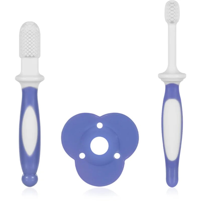 Baboo Toothbrush Set Комплект за дентална грижа за бебета Blue Haze 6m+ 3 бр.