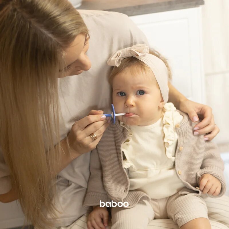 Baboo Toothbrush Set Комплект за дентална грижа за бебета Blue Haze 6m+ 3 бр.