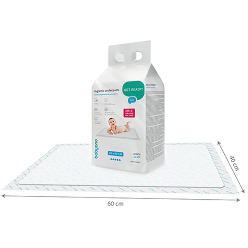 BabyOno Get Ready Hygienic Underpads еднократни подложки за смяна на пелените 40 x 60 cm 22 бр.