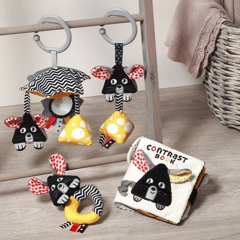 BabyOno Mouse контрастна играчка за окачане 0m+ 1 бр.