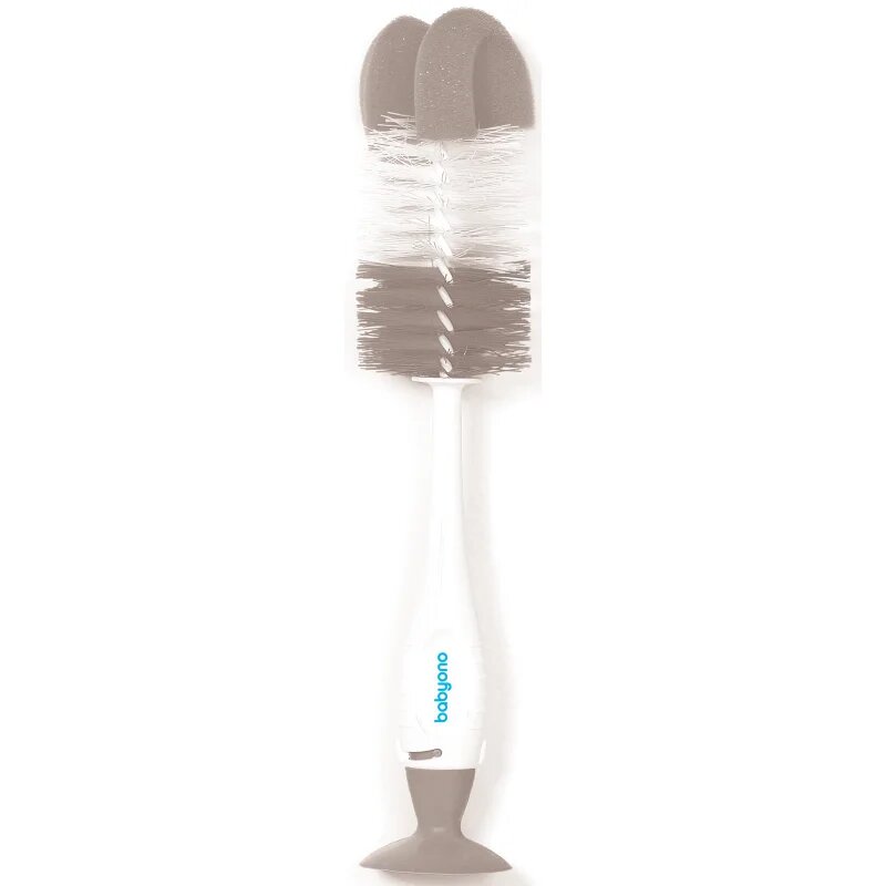 BabyOno Take Care Brush for Bottles and Teats четка за почистване 2 в 1 Grey 1 бр.