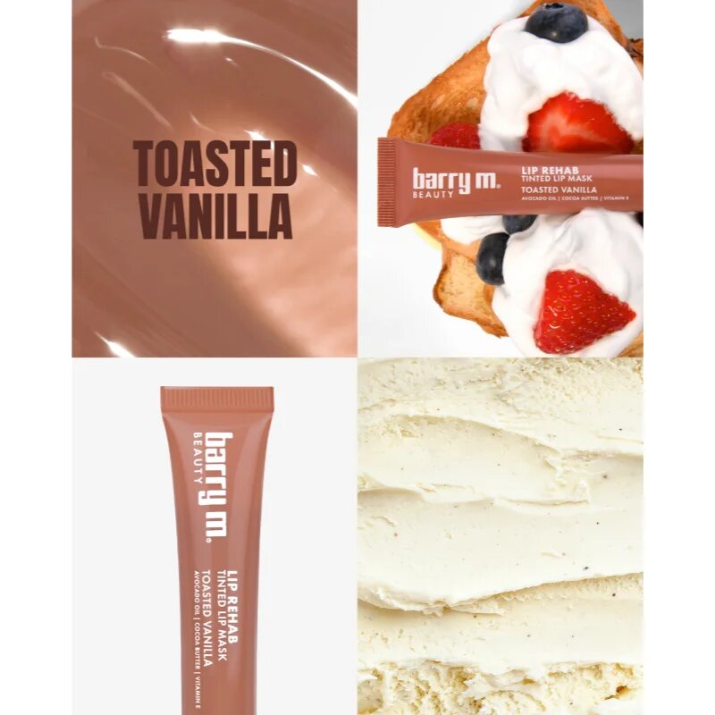 Barry M Lip Rehab подхранваща тонираща маска за устни цвят Toasted Vanilla 10 мл.