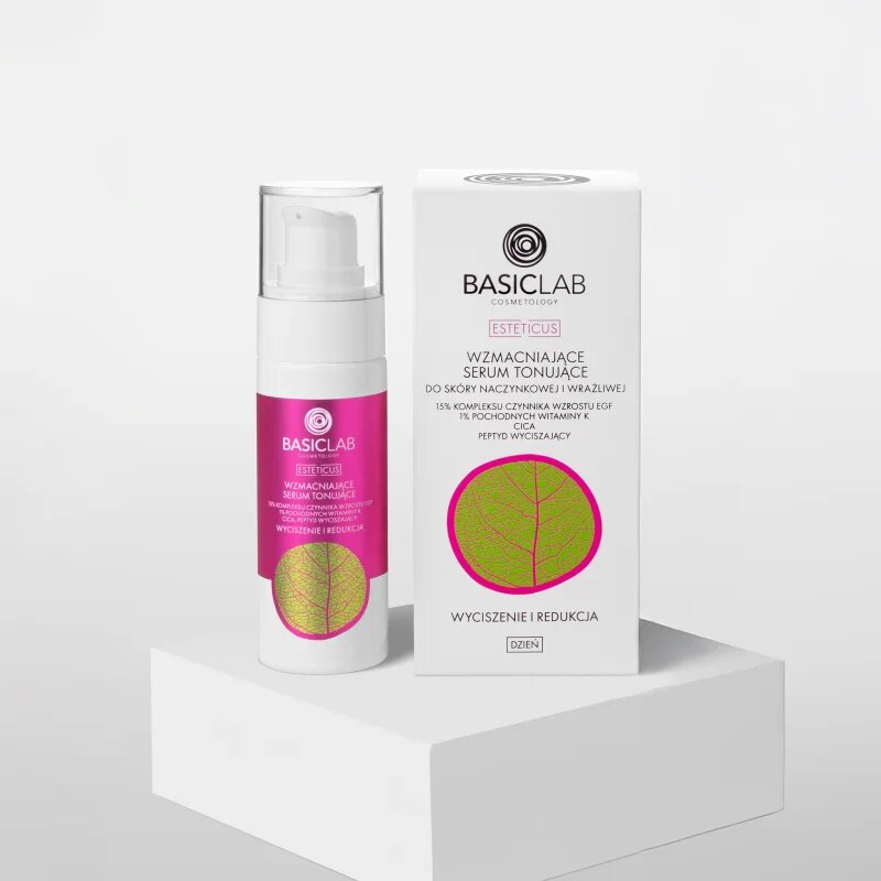 BasicLab Cosmetology Esteticus тониращ серум против зачервяване на кожата 15% Growth Factor Complex EGF 30 мл.