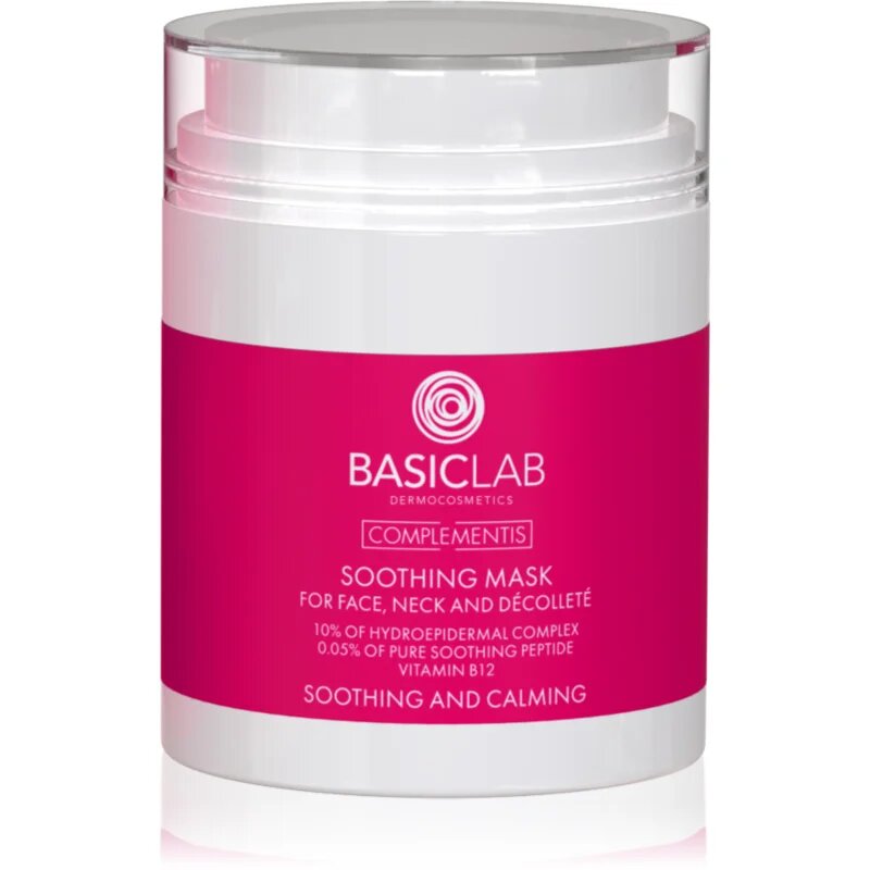 BasicLab Dermocosmetics Complementis успокояваща маска за зачервена и раздразнена кожа на лицето 50 мл.