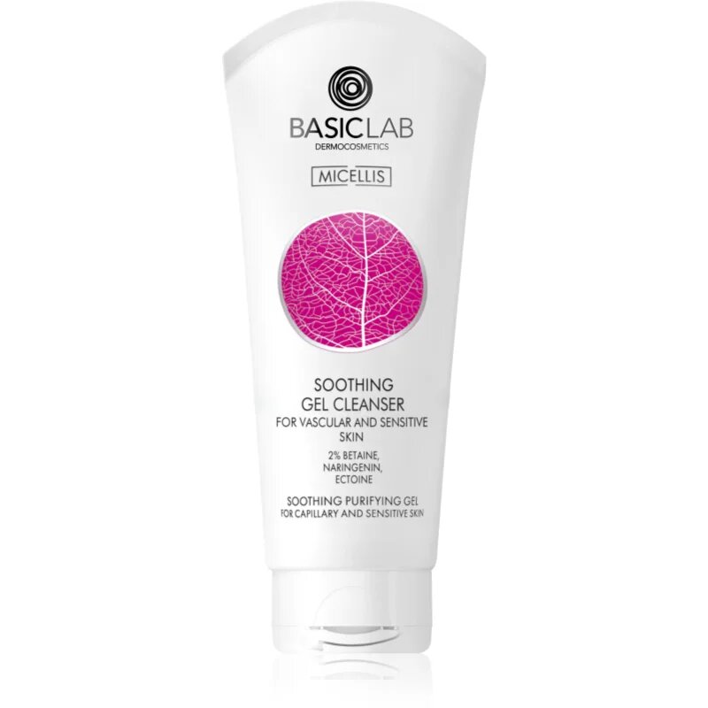 BasicLab Dermocosmetics Micellis успокояващ почистващ гел за чувствителна и зачервена кожа 100 мл.