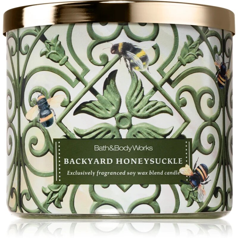 Bath & Body Works Backyard Honeysuckle ароматна свещ 411 гр.