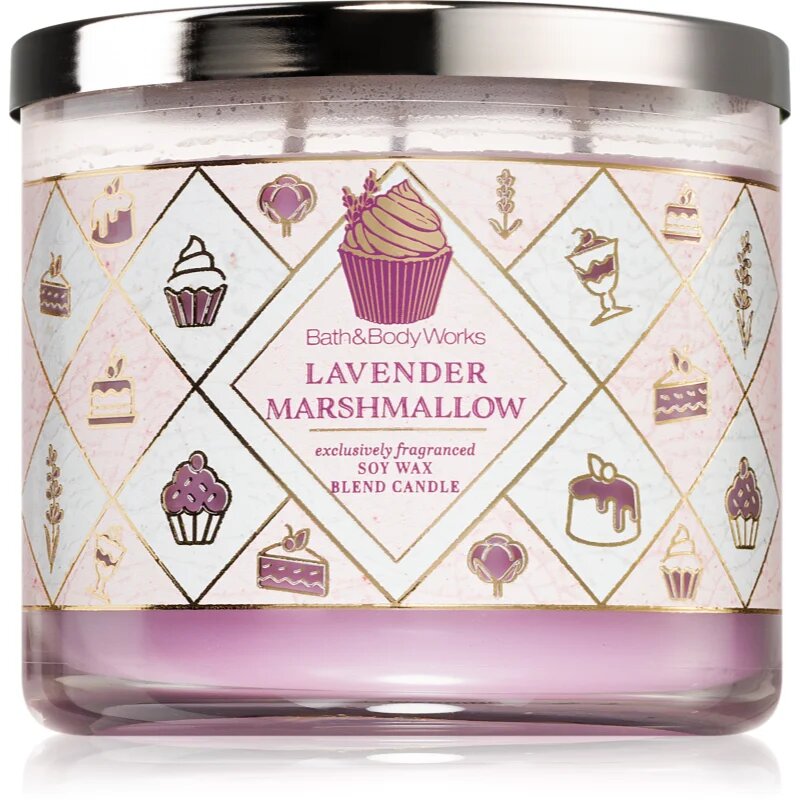 Bath & Body Works Lavender Marshmallow ароматна свещ 411 гр.