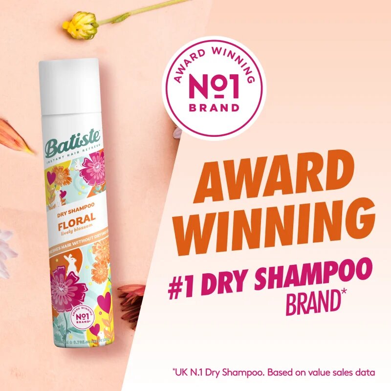 Batiste Floral Lively Blossoms сух шампоан за всички видове коса 200 мл.