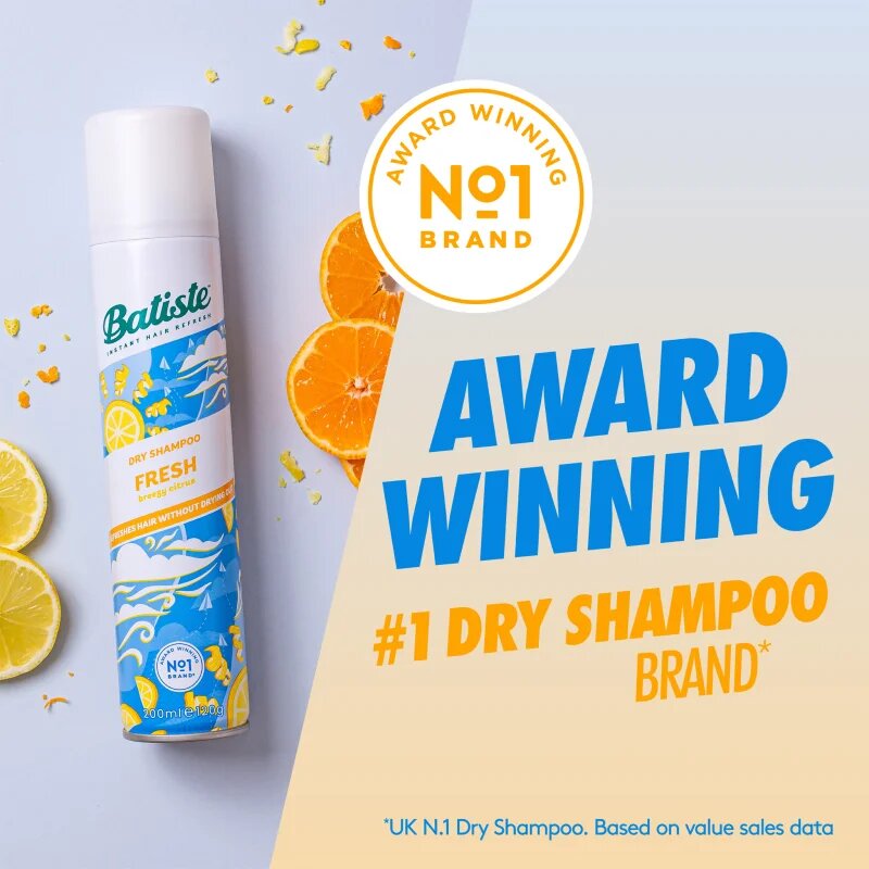 Batiste Fresh Breezy Citrus сух шампоан за всички видове коса смесени цветове 200 мл.