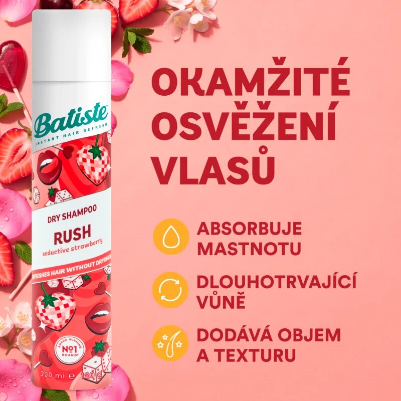 Batiste Rush сух шампоан за мазна коса 200 мл.