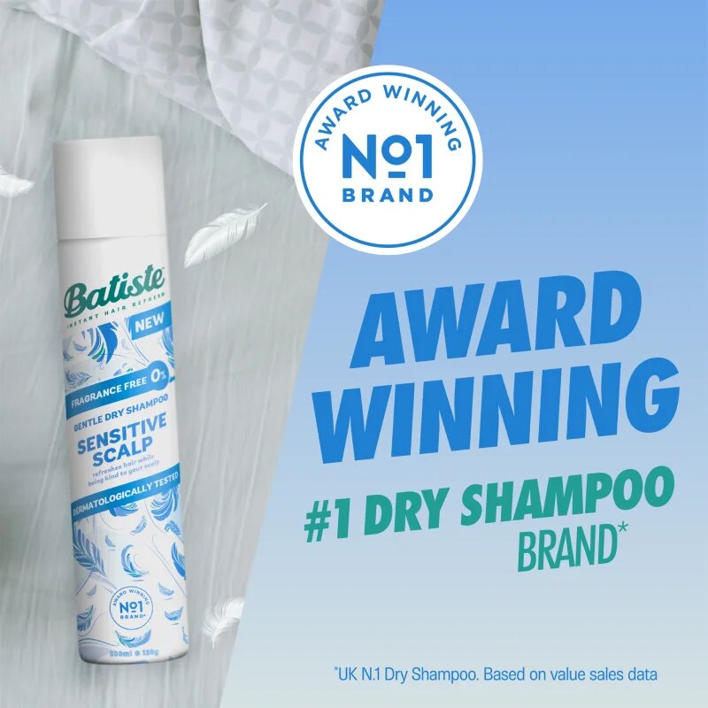 Batiste Sensitive сух шампоан за чувствителна кожа на скалпа 200 мл.