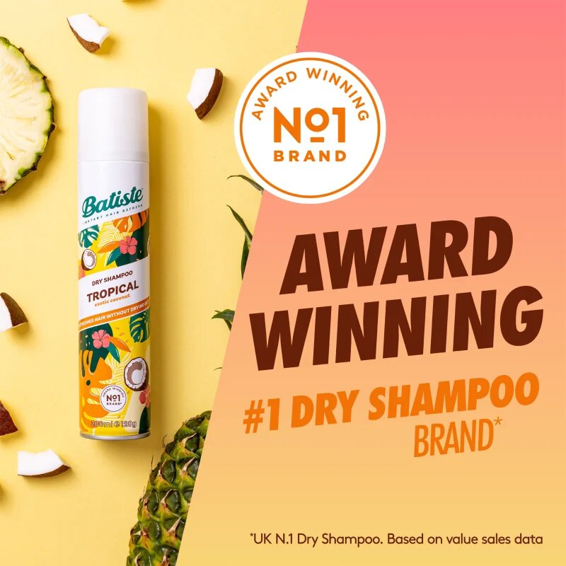 Batiste Tropical освежаващ сух шампоан 200 мл.