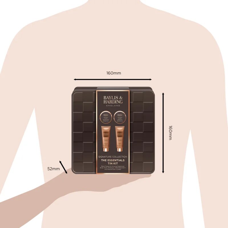 Baylis & Harding Black Pepper & Ginseng подаръчен комплект метална кутия за мъже