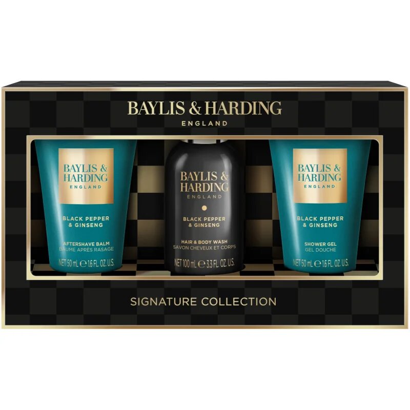 Baylis & Harding Black Pepper & Ginseng подаръчен комплект за лице тяло и коса за мъже